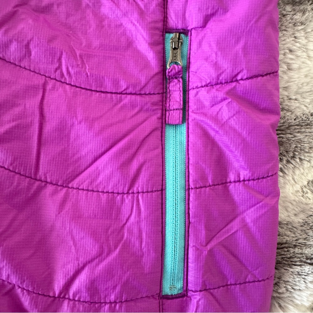 LL Bean Kids Girls Hooded Puffer Jacket Size M 10 12 Lightweight - Picture 7 of 15